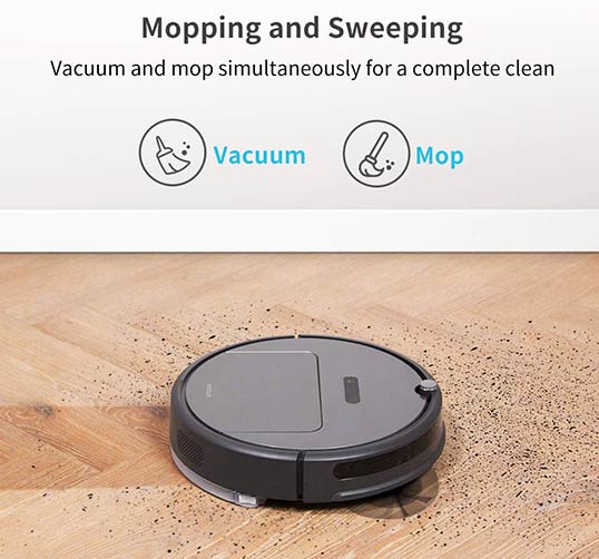 Roborock E35 vacuum and mop together